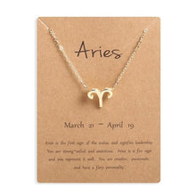 Lade das Bild in den Galerie-Viewer, Ailodo Men Women 12 Horoscope Zodiac Sign Gold Pendant Necklace Aries Leo 12 Constellations Jewelry Kids Christmas Gifts 19NOV91