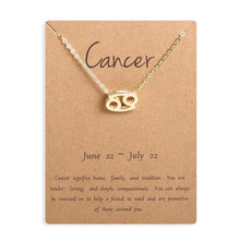 Lade das Bild in den Galerie-Viewer, Ailodo Men Women 12 Horoscope Zodiac Sign Gold Pendant Necklace Aries Leo 12 Constellations Jewelry Kids Christmas Gifts 19NOV91