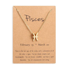 Lade das Bild in den Galerie-Viewer, Ailodo Men Women 12 Horoscope Zodiac Sign Gold Pendant Necklace Aries Leo 12 Constellations Jewelry Kids Christmas Gifts 19NOV91