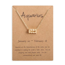 Lade das Bild in den Galerie-Viewer, Ailodo Men Women 12 Horoscope Zodiac Sign Gold Pendant Necklace Aries Leo 12 Constellations Jewelry Kids Christmas Gifts 19NOV91