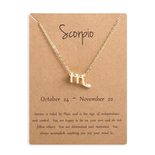 Lade das Bild in den Galerie-Viewer, Ailodo Men Women 12 Horoscope Zodiac Sign Gold Pendant Necklace Aries Leo 12 Constellations Jewelry Kids Christmas Gifts 19NOV91