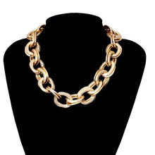 Lade das Bild in den Galerie-Viewer, Punk Miami Cuban Choker Necklace Collar Statement Hip Hop Big Chunky Aluminum Gold Color Thick Chain Necklace Women Jewelry