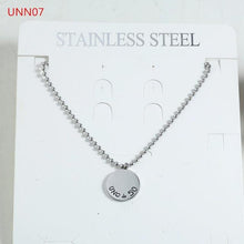 Lade das Bild in den Galerie-Viewer, Fashion Women Men Silver Color Gold Stainless Steel Hollow Heart Lock Key Round UNO 50 Jewelry Neckalce