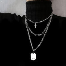 Lade das Bild in den Galerie-Viewer, AOMU 2020 Fashion Multilayer Hip Hop Long Chain Necklace For Women Men Jewelry Gifts Key Cross Pendant Necklace Accessories

