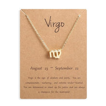 Lade das Bild in den Galerie-Viewer, Ailodo Men Women 12 Horoscope Zodiac Sign Gold Pendant Necklace Aries Leo 12 Constellations Jewelry Kids Christmas Gifts 19NOV91
