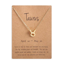 Lade das Bild in den Galerie-Viewer, Ailodo Men Women 12 Horoscope Zodiac Sign Gold Pendant Necklace Aries Leo 12 Constellations Jewelry Kids Christmas Gifts 19NOV91
