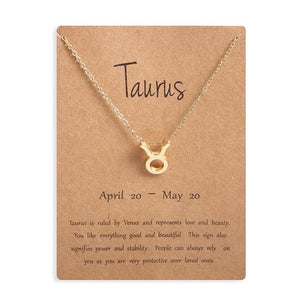 Ailodo Men Women 12 Horoscope Zodiac Sign Gold Pendant Necklace Aries Leo 12 Constellations Jewelry Kids Christmas Gifts 19NOV91