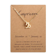 Lade das Bild in den Galerie-Viewer, Ailodo Men Women 12 Horoscope Zodiac Sign Gold Pendant Necklace Aries Leo 12 Constellations Jewelry Kids Christmas Gifts 19NOV91
