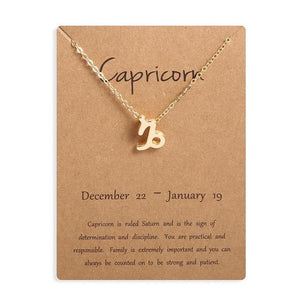 Ailodo Men Women 12 Horoscope Zodiac Sign Gold Pendant Necklace Aries Leo 12 Constellations Jewelry Kids Christmas Gifts 19NOV91