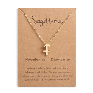 Ailodo Men Women 12 Horoscope Zodiac Sign Gold Pendant Necklace Aries Leo 12 Constellations Jewelry Kids Christmas Gifts 19NOV91