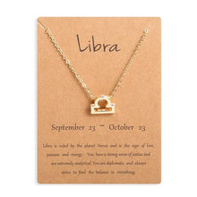 Lade das Bild in den Galerie-Viewer, Ailodo Men Women 12 Horoscope Zodiac Sign Gold Pendant Necklace Aries Leo 12 Constellations Jewelry Kids Christmas Gifts 19NOV91
