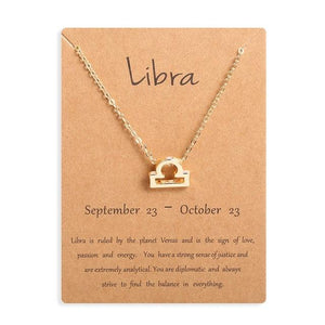 Ailodo Men Women 12 Horoscope Zodiac Sign Gold Pendant Necklace Aries Leo 12 Constellations Jewelry Kids Christmas Gifts 19NOV91