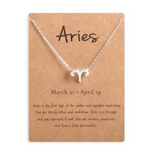 Ailodo Men Women 12 Horoscope Zodiac Sign Gold Pendant Necklace Aries Leo 12 Constellations Jewelry Kids Christmas Gifts 19NOV91