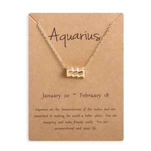 Ailodo Men Women 12 Horoscope Zodiac Sign Gold Pendant Necklace Aries Leo 12 Constellations Jewelry Kids Christmas Gifts 19NOV91