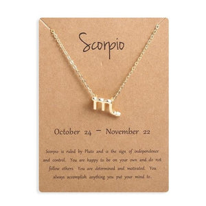 Ailodo Men Women 12 Horoscope Zodiac Sign Gold Pendant Necklace Aries Leo 12 Constellations Jewelry Kids Christmas Gifts 19NOV91