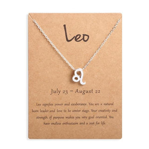 Ailodo Men Women 12 Horoscope Zodiac Sign Gold Pendant Necklace Aries Leo 12 Constellations Jewelry Kids Christmas Gifts 19NOV91