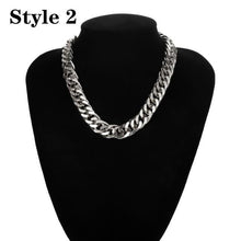 Lade das Bild in den Galerie-Viewer, Punk Miami Cuban Choker Necklace Collar Statement Hip Hop Big Chunky Aluminum Gold Color Thick Chain Necklace Women Jewelry
