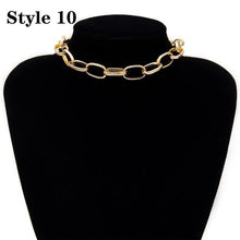 Lade das Bild in den Galerie-Viewer, Punk Miami Cuban Choker Necklace Collar Statement Hip Hop Big Chunky Aluminum Gold Color Thick Chain Necklace Women Jewelry
