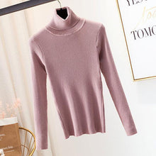 Lade das Bild in den Galerie-Viewer, GUMPRUN Winter Women Knitted Turtleneck Sweater 2020 Fall Casual Slim Sweaters Pullover Womens Long Sleeve Elasticity Sweater
