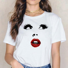 Lade das Bild in den Galerie-Viewer, 2020 New Shirts Women Princess Makeup Art Pink Eyelashes Print Vogue Top Female T-shirt Summer Harajuku Streetwear Short Clothes
