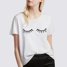 Lade das Bild in den Galerie-Viewer, 2020 New Shirts Women Princess Makeup Art Pink Eyelashes Print Vogue Top Female T-shirt Summer Harajuku Streetwear Short Clothes
