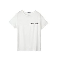 Lade das Bild in den Galerie-Viewer, 2020 New Shirts Women Princess Makeup Art Pink Eyelashes Print Vogue Top Female T-shirt Summer Harajuku Streetwear Short Clothes
