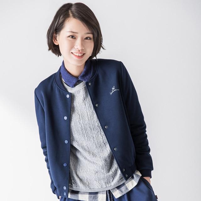 INMAN 2020 Artsy Embroidery  Baseball Stand Collar  Short Outwear Jacket