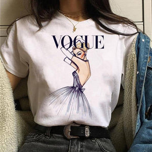 princess t shirt women's T-shirts fashion tshirt harajuku ulzzang print Graphic summer vogue girls 90s female T-shirt tops tees