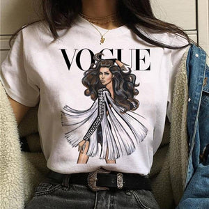 princess t shirt women's T-shirts fashion tshirt harajuku ulzzang print Graphic summer vogue girls 90s female T-shirt tops tees