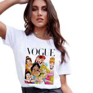 princess t shirt women's T-shirts fashion tshirt harajuku ulzzang print Graphic summer vogue girls 90s female T-shirt tops tees