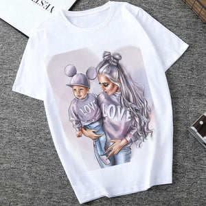 2020 New Women T-shirt Super Mom Love Print Top Female T Shirts Harajuku Kawaii Casual Comfortable Tee Ladies Tops Short Clothes