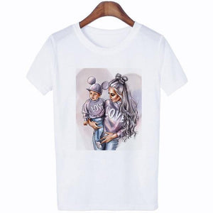 2020 New Women T-shirt Super Mom Love Print Top Female T Shirts Harajuku Kawaii Casual Comfortable Tee Ladies Tops Short Clothes