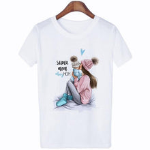 Lade das Bild in den Galerie-Viewer, 2020 New Women T-shirt Super Mom Love Print Top Female T Shirts Harajuku Kawaii Casual Comfortable Tee Ladies Tops Short Clothes
