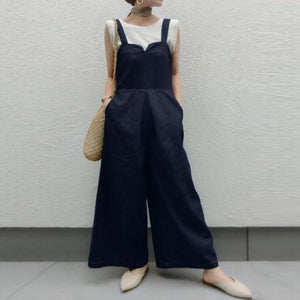 ZANZEA Stylish Summer Women Jumpsuits Casual Wide Leg Overalls Solid Rompers Female Elegant Work Playsuits Plus Size Suspenders